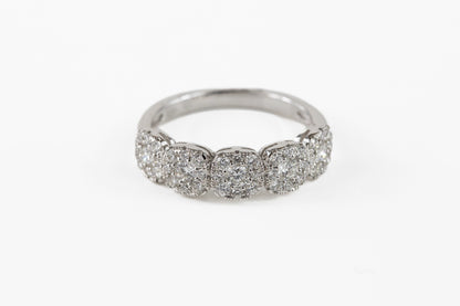 Diamond Cluster in 18kt White Gold Dinner Ring