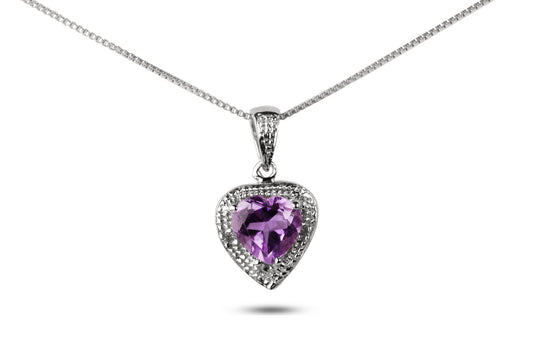 11 : Sterling Silver Amethyst Pendant and Earring Set