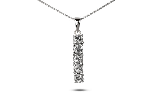 17: Sterling Silver Fashion Pendant with Cubic Zirconia ( Chain Not Included )
