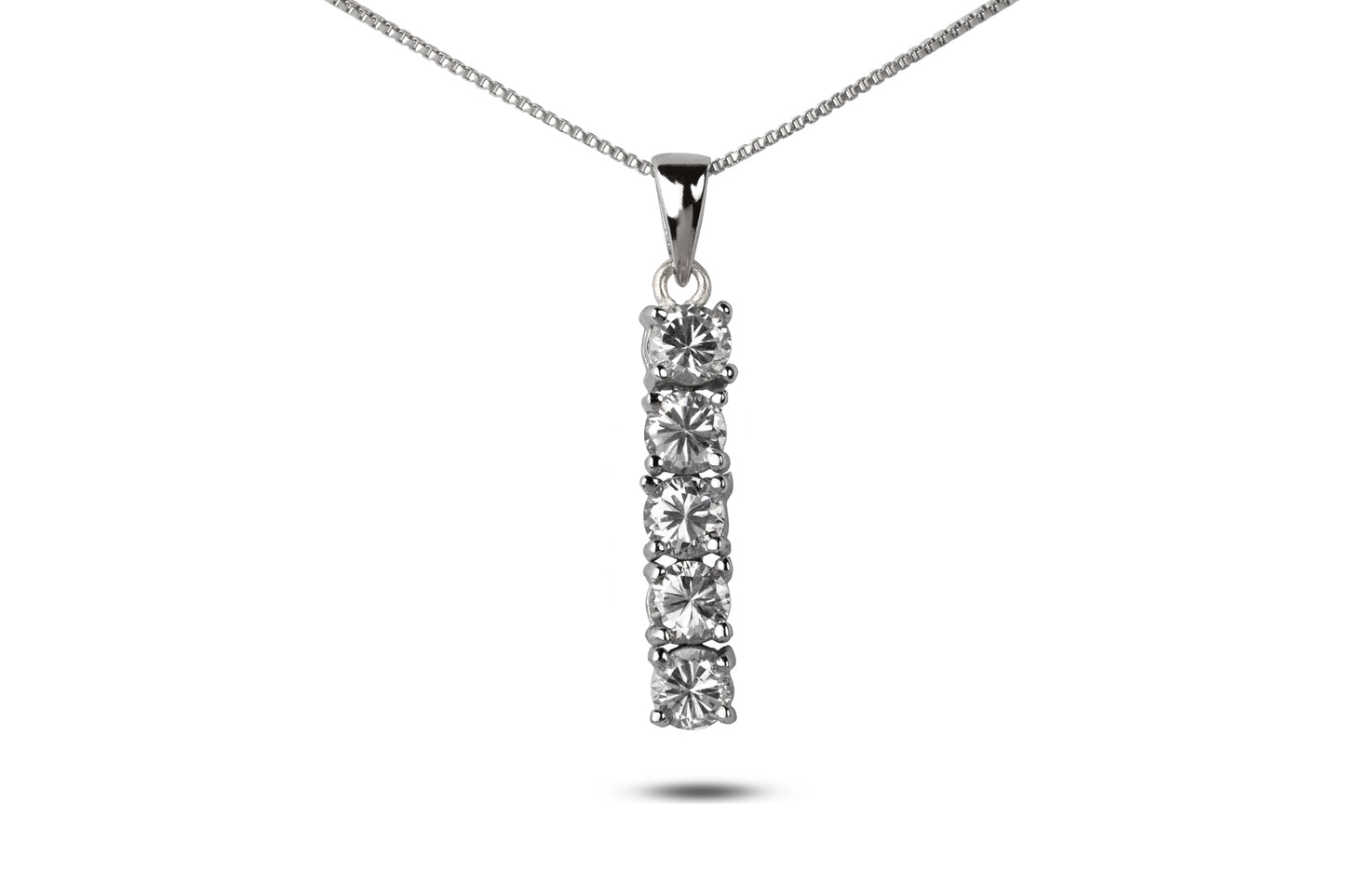 Sterling Silver Fashion Pendant with Cubic Zirconia ( Chain Not Included )