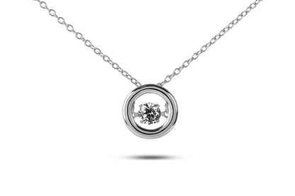 Sterling Silver Sparkling Pendant Necklace with Cubic Zirconia ( Chain Included )