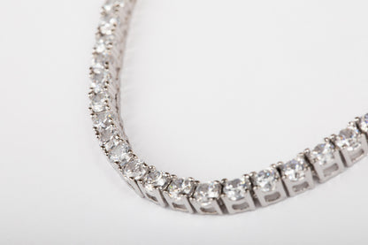 Sterling Silver Tennis Necklace with Cubic Zirconia