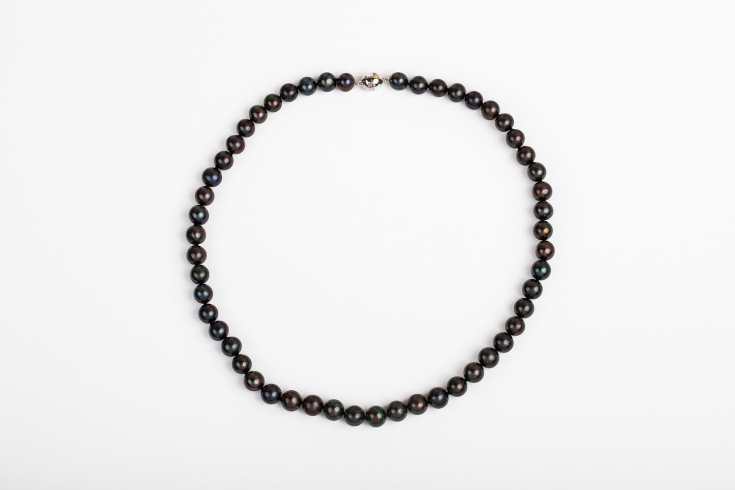 Midnight Pearl Necklace with Magnetic Clasp