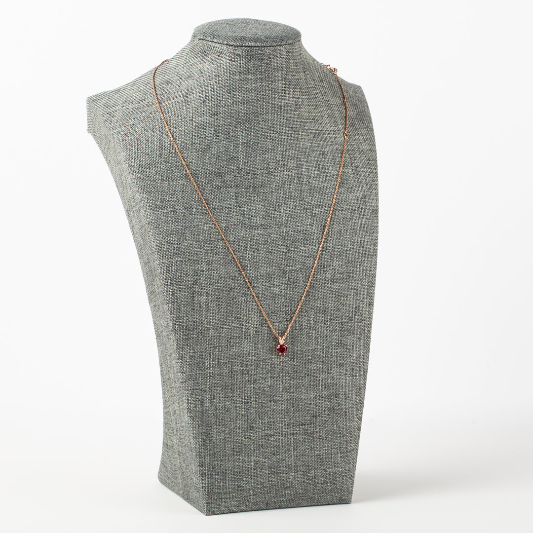 10K Gold Lab-Grown Ruby Pendant ( Chain Not Included )
