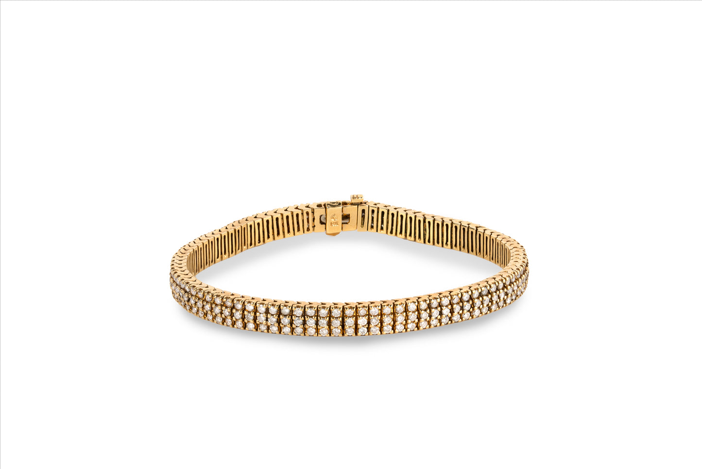 Triple Row Tennis Bracelet in 14K Yellow Gold