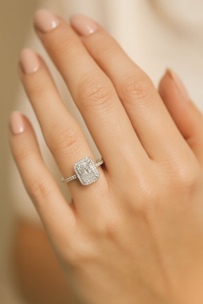 Visible-Cut Diamond Engagement Ring
