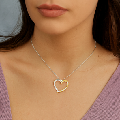 Enchanted Heart-shaped Sterling Silver Pendant with Swarovski Crystals