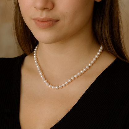 9 mm Pearl Necklace With Magnetic Clasp