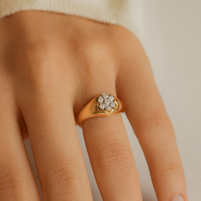 10KY Engagement Ring with 0.35ct Centered Stone For Men