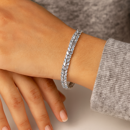 Bracelet en argent sterling 925 avec aigue-marine véritable de 10,12 carats