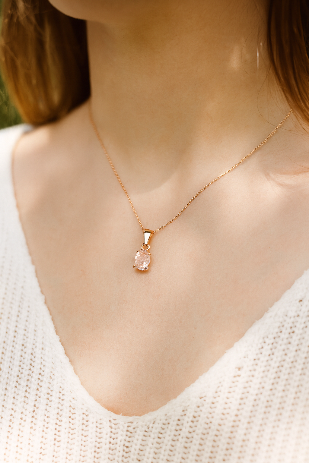 0.70 Carat Genuine Morganite .925 Sterling Silver Pendant