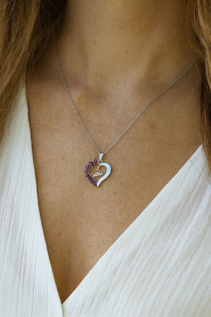 Pendentif en argent sterling 925 avec améthyste véritable de 1,35 carat