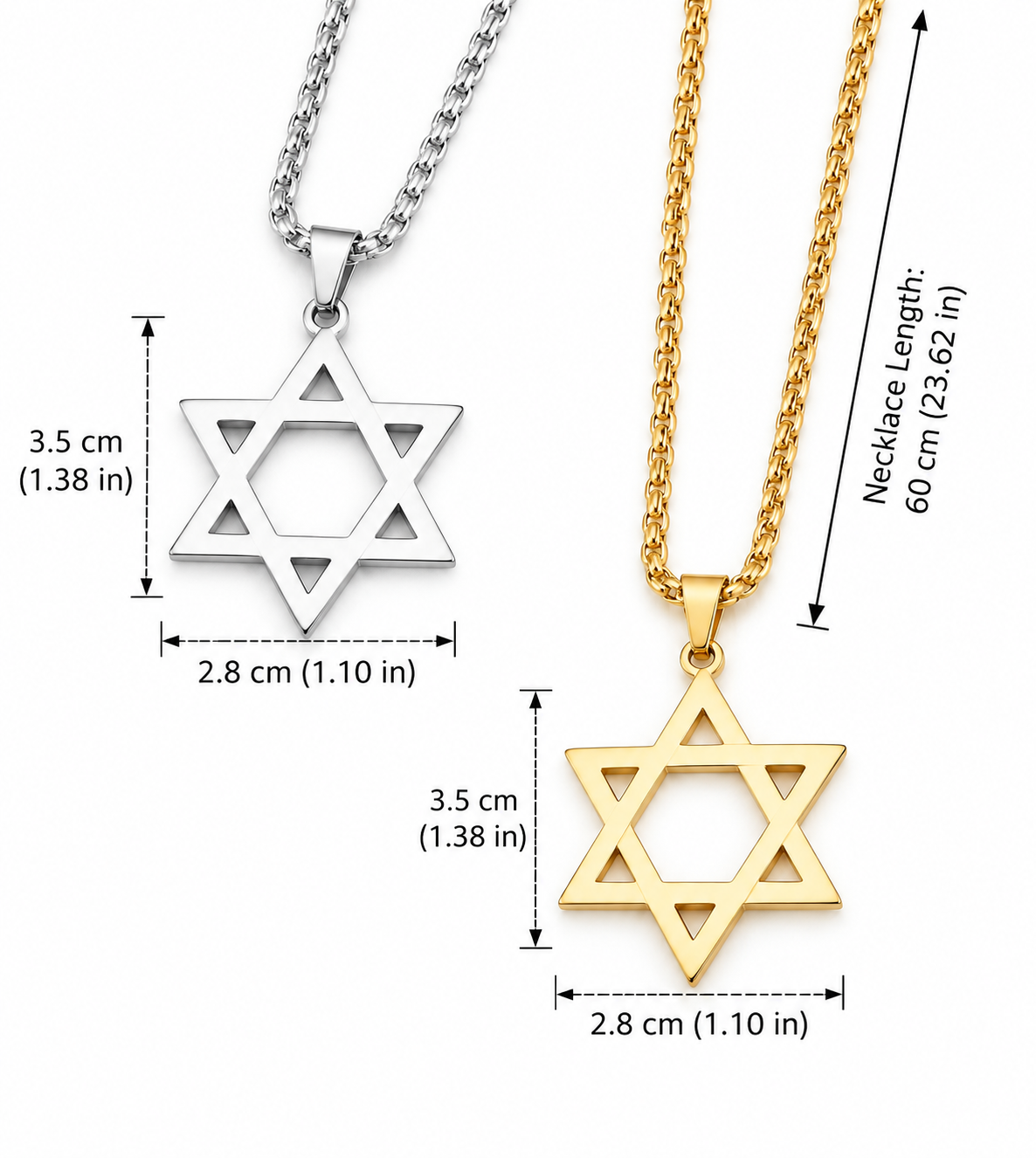 Complementary Star Of David Neckalce