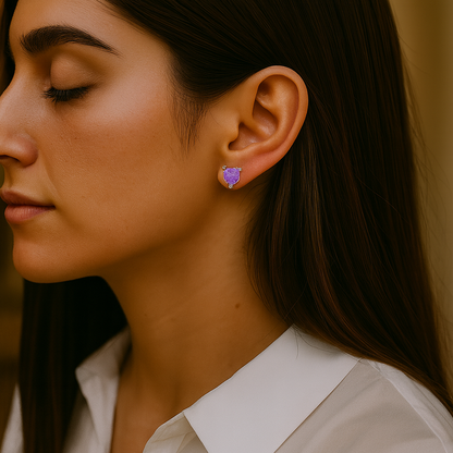 Boucles d'oreilles en argent sterling 925 avec tanzanite véritable de 0,90 carat