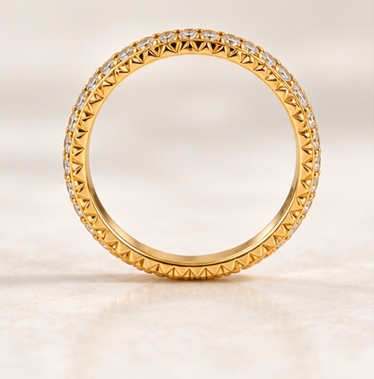 14K Yellow Gold 0.50 CTW Round Diamond Eternity Band Ring