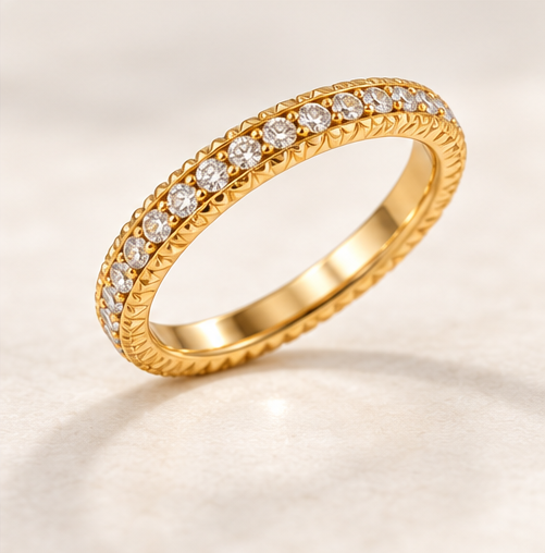 14K Yellow Gold 0.50 CTW Round Diamond Eternity Band Ring