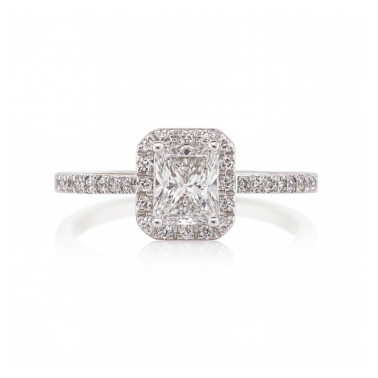 Visible-Cut Diamond Engagement Ring in 14K White Gold
