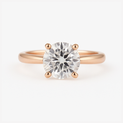 Bague de fiançailles solitaire en or jaune/blanc 14 carats avec diamant de laboratoire de 1,05 ct