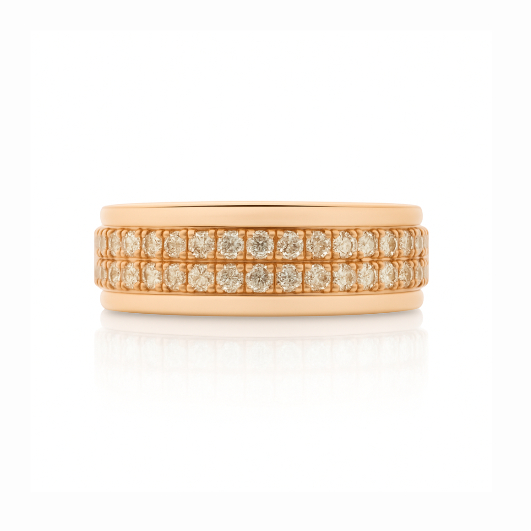 Bague anniversaire 10KY avec diamants naturels de 0,6 ct comme pierres centrales