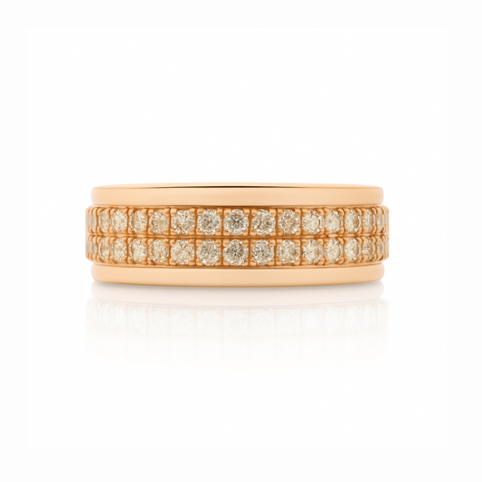 10KY Anniversary Ring With 0.6ct Natural Diamonds as Centered Stones