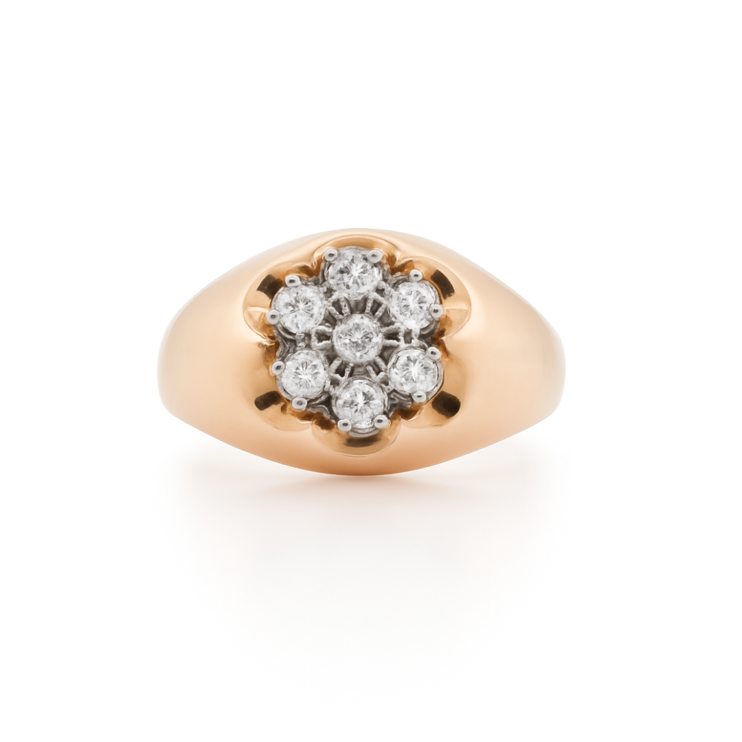 Bague de fiançailles 10KY avec pierre centrale de 0,35 ct pour homme