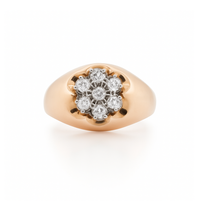 Bague de fiançailles 10KY avec pierre centrale de 0,35 ct pour homme
