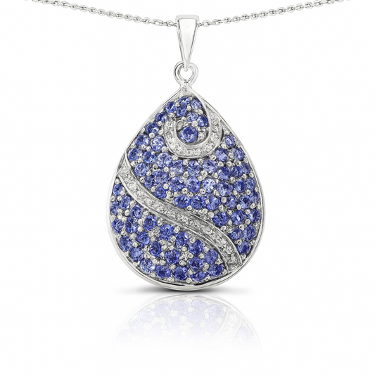 Pendentif en argent sterling 925 avec tanzanite véritable de 4,72 carats