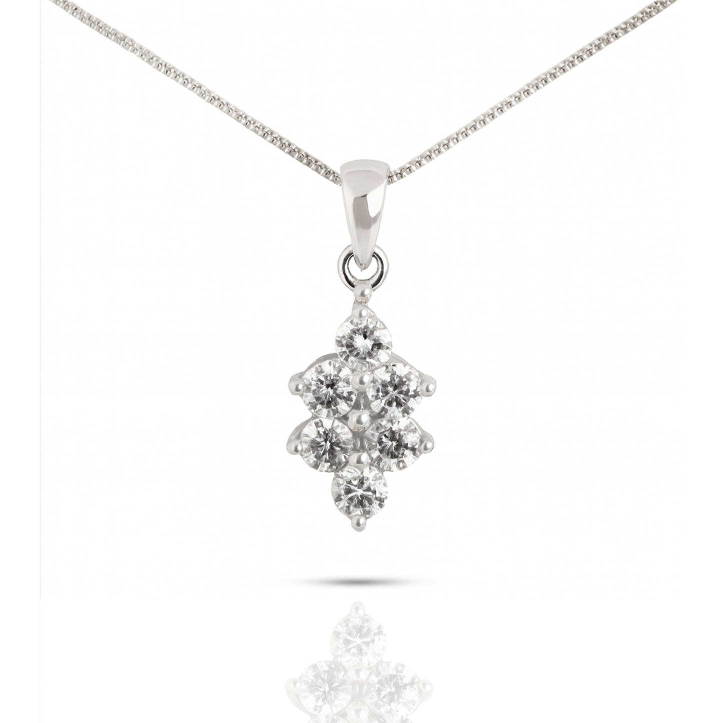 Pendentif en argent sterling avec grappe de zircones cubiques (chaîne non incluse)