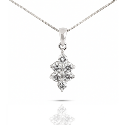 Pendentif en argent sterling avec grappe de zircones cubiques (chaîne non incluse)