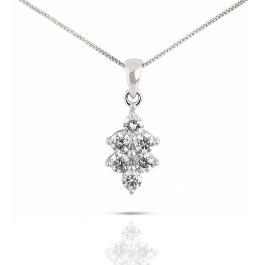 Pendentif en argent sterling avec grappe de zircones cubiques (chaîne non incluse)