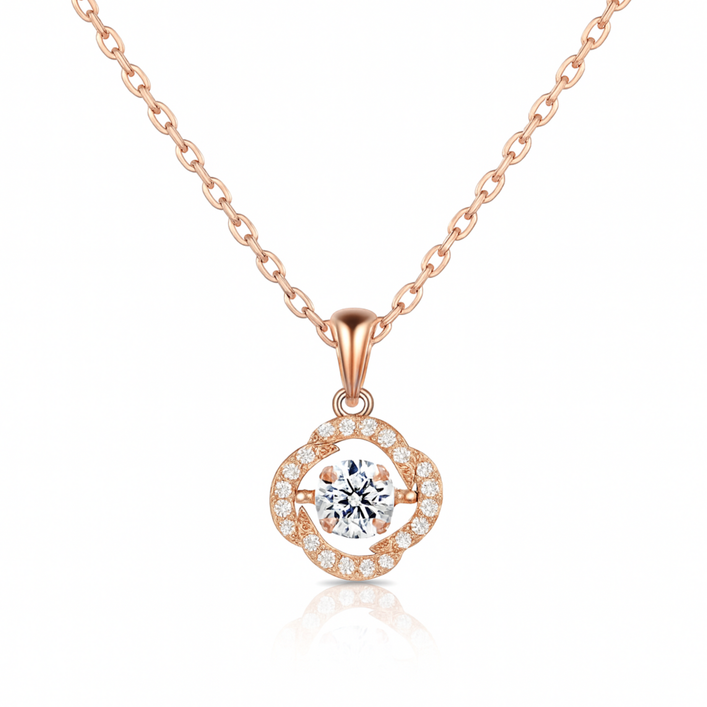 Dancing Diamond Pendant - Cubic Zirconia with Chain