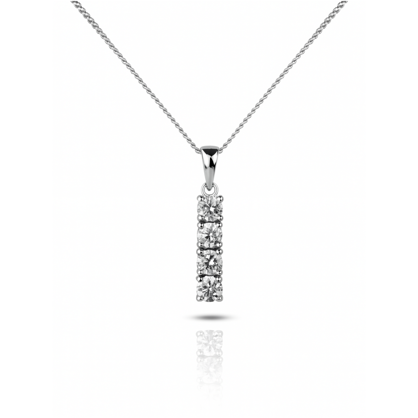 Pendentif en argent sterling avec barre en zircone cubique (chaîne non incluse)