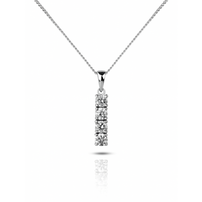 Pendentif en argent sterling avec barre en zircone cubique (chaîne non incluse)