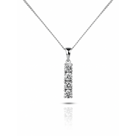 Pendentif en argent sterling avec barre en zircone cubique (chaîne non incluse)