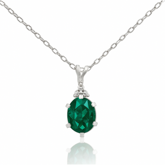 Sterling Silver Green Amethyst Pendant