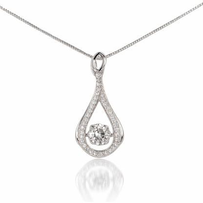 Pendentif en argent sterling avec diamant dansant et zircone cubique (chaîne non incluse)