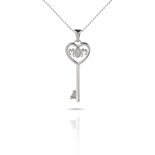 Sterling Silver Key MOM Pendant (Chain Included)