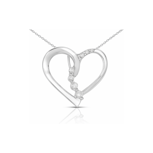 0.10 Carat Genuine White Diamond .925 Sterling Silver Pendant