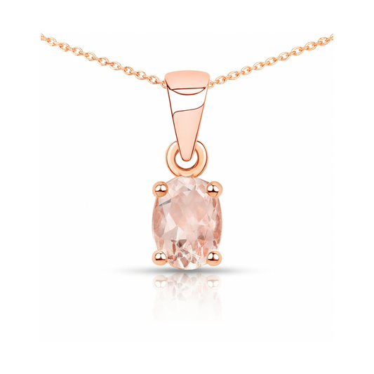 0.70 Carat Genuine Morganite .925 Sterling Silver Pendant