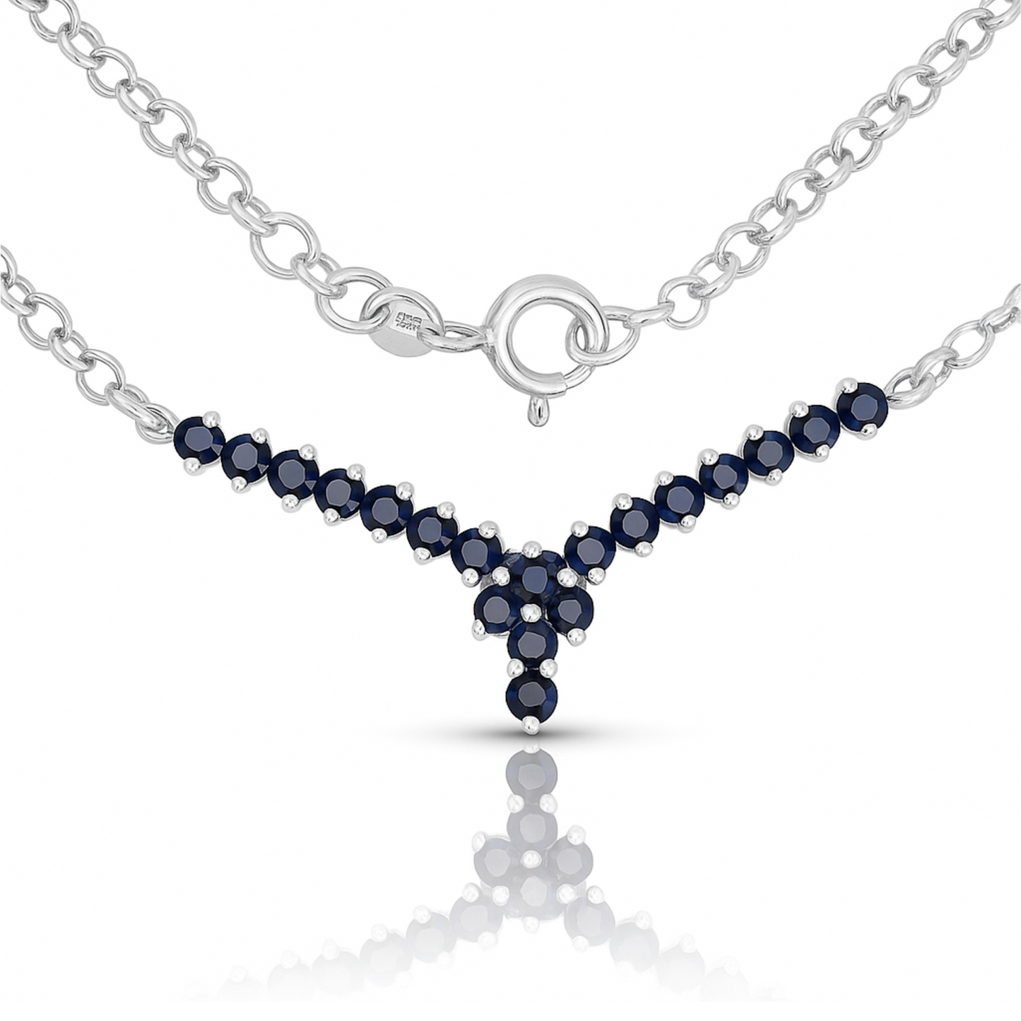 Pendentif en argent sterling 925 avec saphir bleu véritable de 0,86 carat