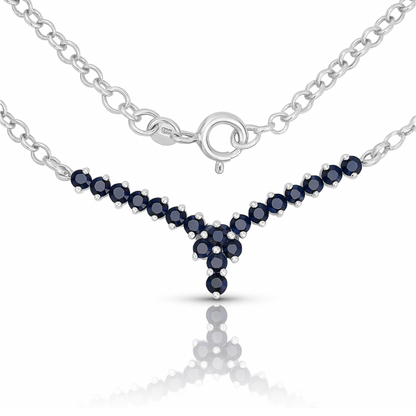 Pendentif en argent sterling 925 avec saphir bleu véritable de 0,86 carat