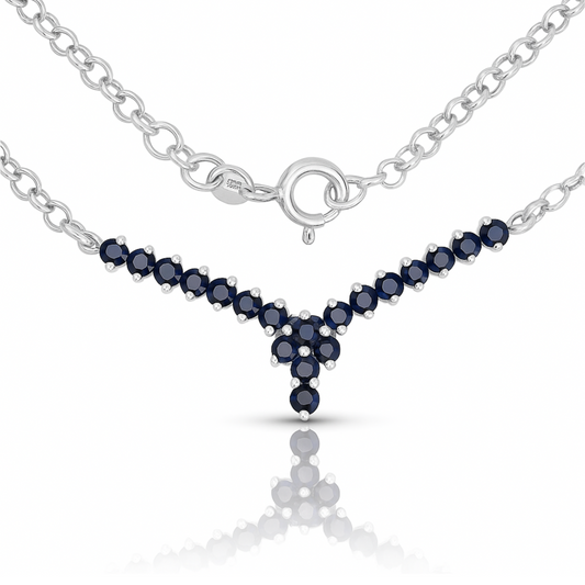 0.86 Carat Genuine Blue Sapphire .925 Sterling Silver Pendant