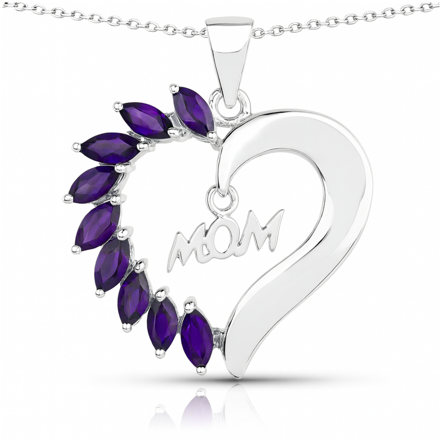1.35 Carat Genuine Amethyst .925 Sterling Silver Pendant