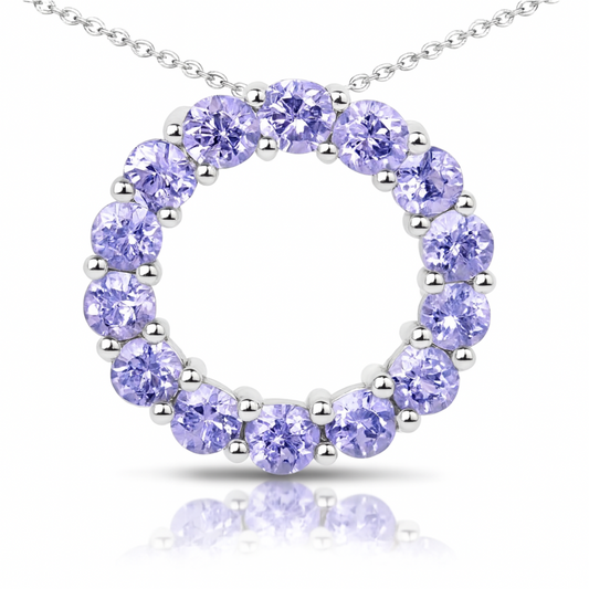 1.40 Carat Genuine Tanzanite .925 Sterling Silver Pendant