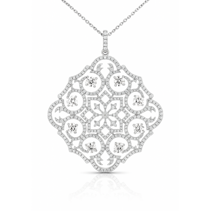 Collier en or blanc 18 carats orné d'un captivant collier en diamant de 2,82 ct 