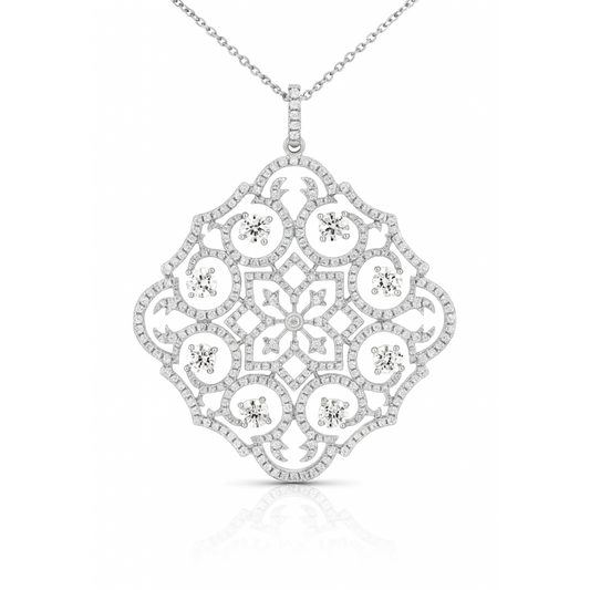 Collier en or blanc 18 carats orné d'un captivant collier en diamant de 2,82 ct 