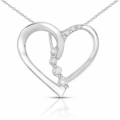 Pendentif en argent sterling 925 avec diamant blanc véritable de 0,10 carat