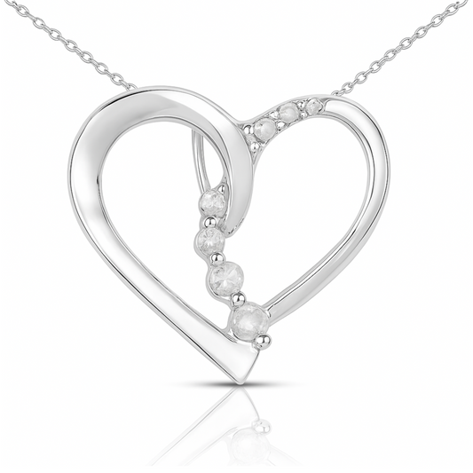 0.10 Carat Genuine White Diamond .925 Sterling Silver Pendant