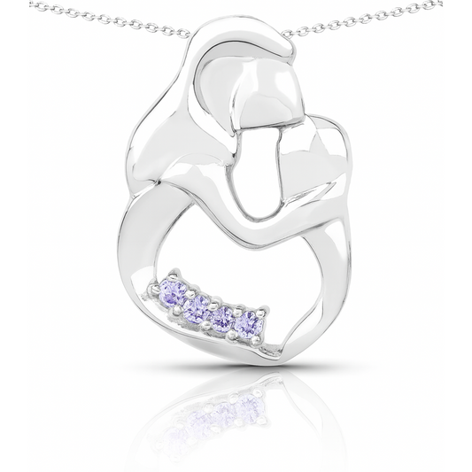 0.14 Carat Genuine Tanzanite .925 Sterling Silver Pendant