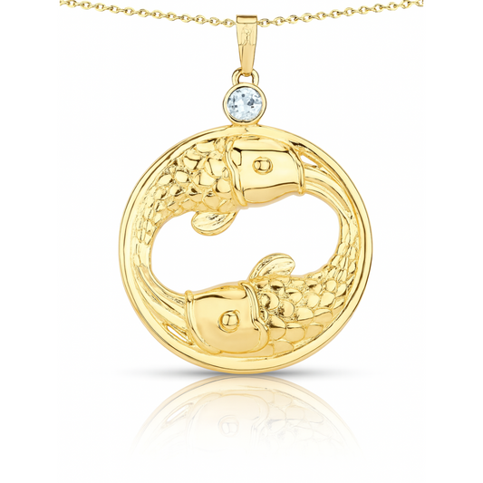 Pendentif en argent sterling 925 avec aigue-marine véritable de 0,22 carat